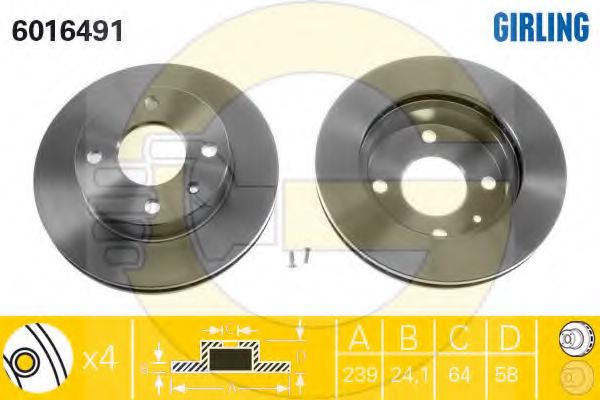 GIRLING 6410482 Brake Set, disc brakes